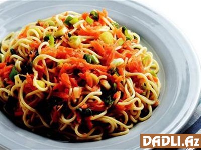 Tərəvəzli spagetti resepti