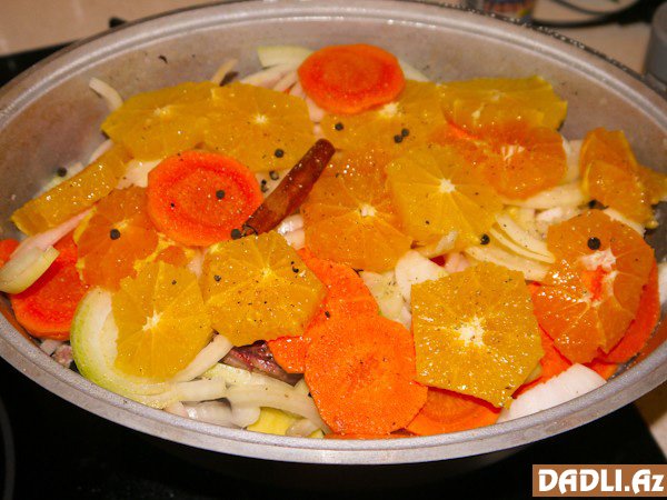 Mandarin və portağal şirəsində çöl ördəyi resepti - FOTO RESEPT