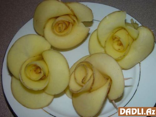 Kartofdan qızılgül hazırlanması - FOTO DƏRS