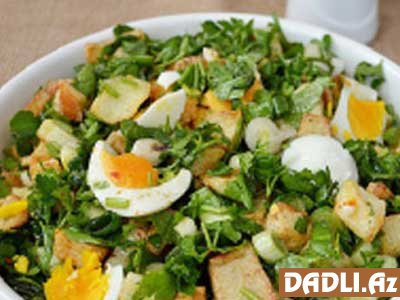Yumurtalı qızarmış kartof salatı resepti