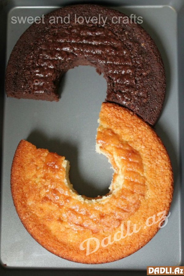 3 rəqəm tort hazırlama - FOTO RESEPT