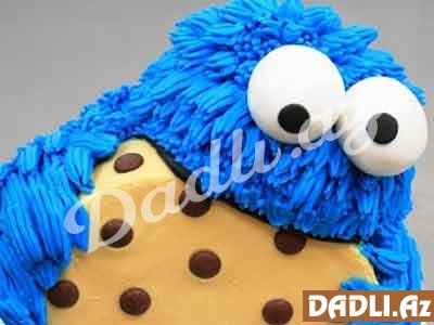 Cookie Monster tort bəzədilmə resepti - Video resept