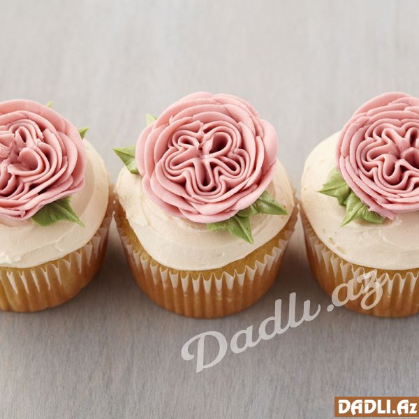 Buttercream ilə tort və cupcake üçün English Rose dizaynlı gül - FOTO İZAHLI
