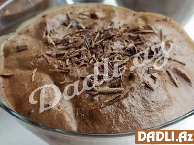 Şokoladlı köpük puding (yumurtasız 2 ərzaqlı şirniyyat) resepti - Video resept
