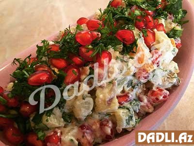 Ləzzətli qozlu narlı salat resepti - Video resept