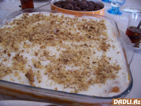 Balqabaq və biskvitli tort resepti