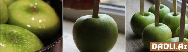 Hellouin bayramına Toffee Apples və ya Karamel almaları resepti - FOTO RESEPT