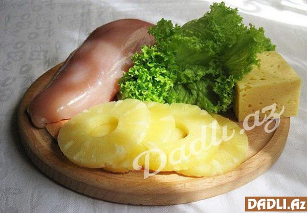 Toyuq və ananasla salat resepti - FOTO RESEPT