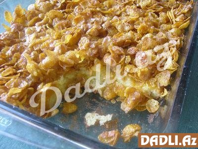 Qarğıdalı lopaları (cornflake) ilə keks resepti