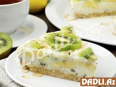 Kivi və banan ilə az kalorili tort resepti - FOTO RESEPT