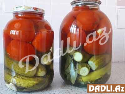 Xiyar və pomidorla qarışıq assorti turşu resepti - Video resept