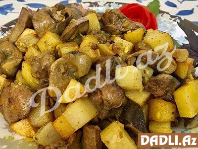 Kartoflu toyuq içalatı qovurması resepti - Video resept